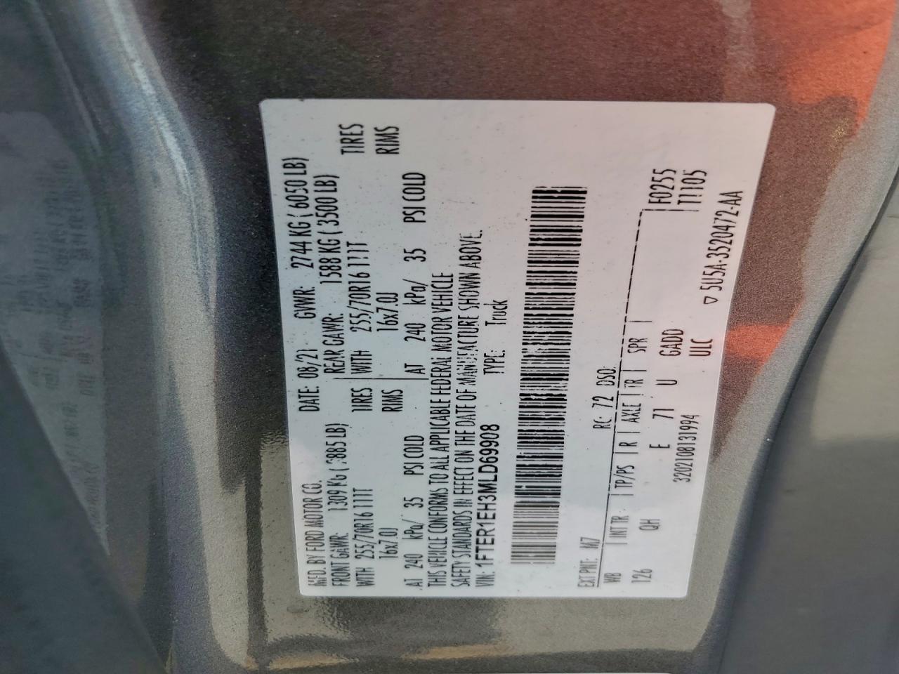 2021 FORD RANGER