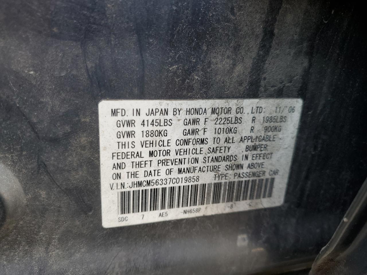 2007 HONDA ACCORD