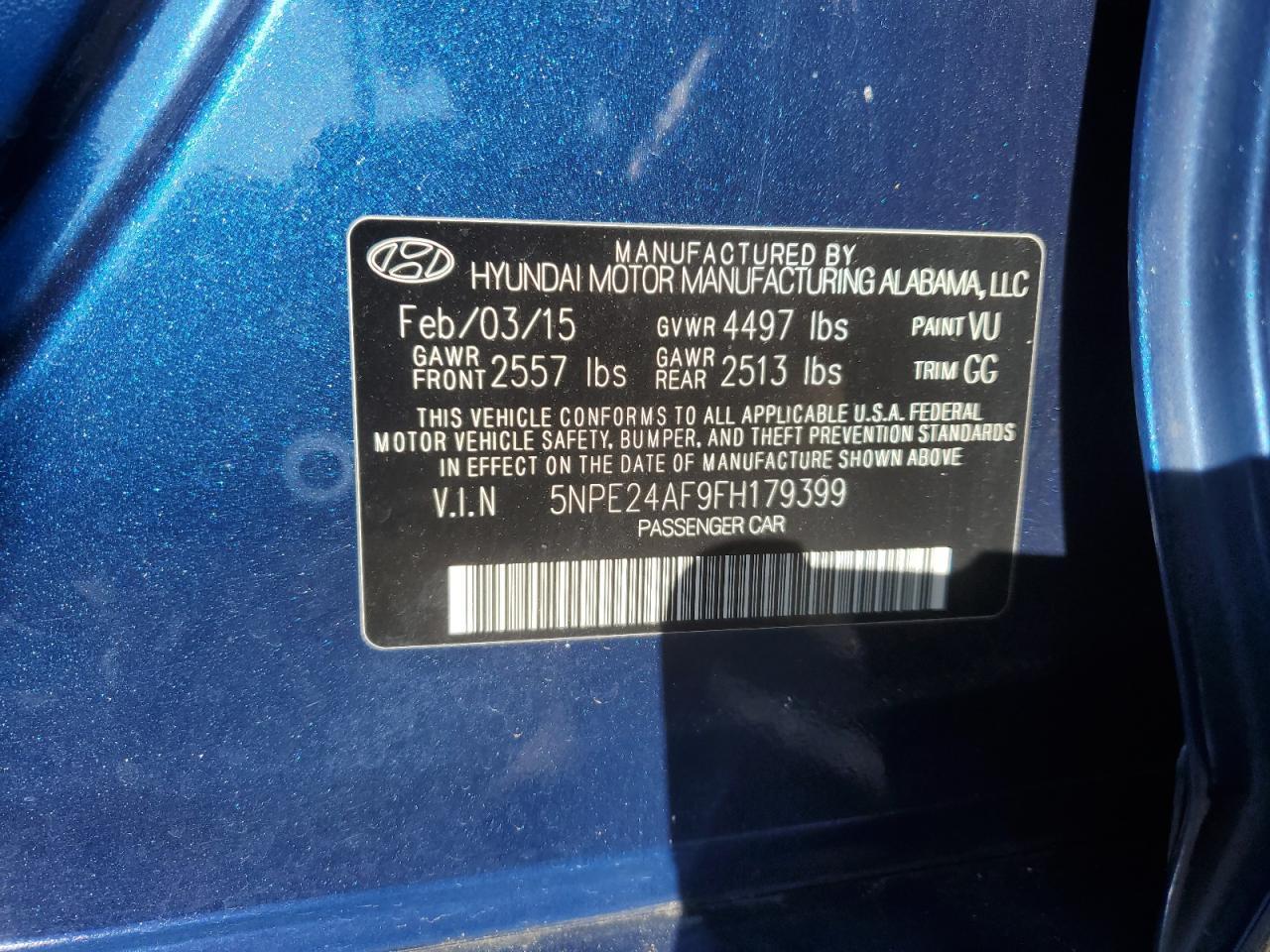 2015 HYUNDAI SONATA