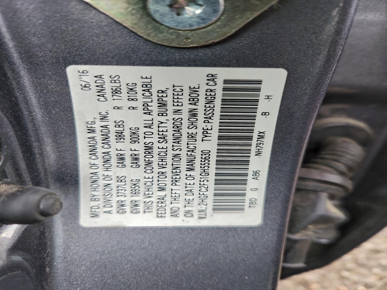 2016 HONDA CIVIC