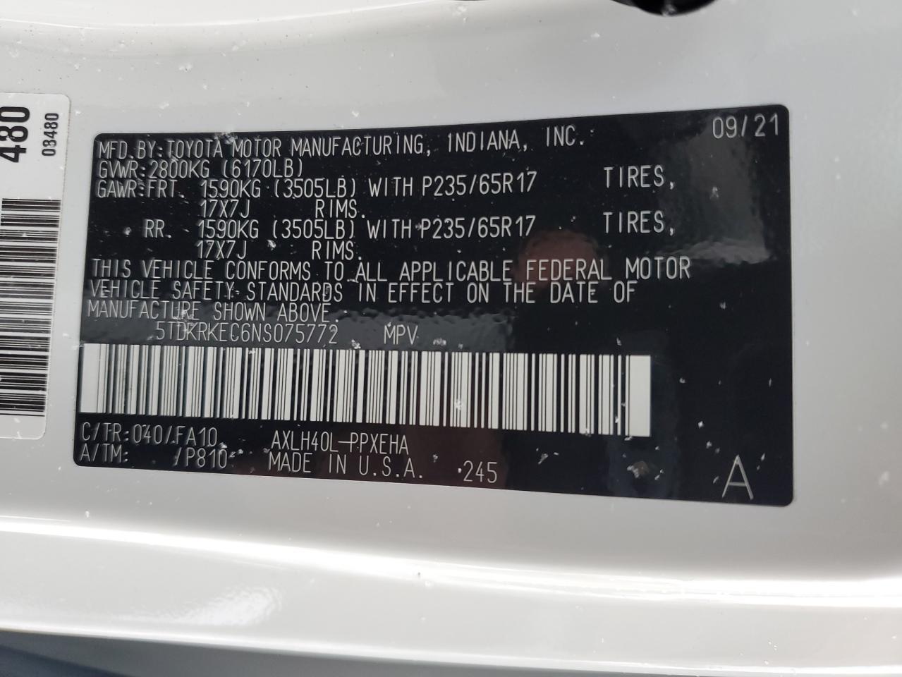 2022 TOYOTA SIENNA