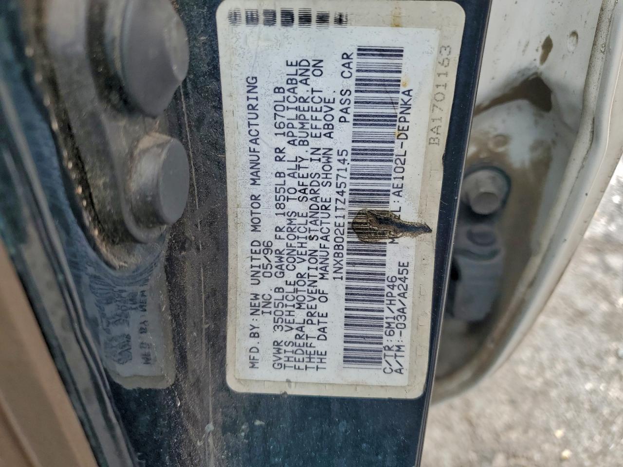 1996 TOYOTA COROLLA