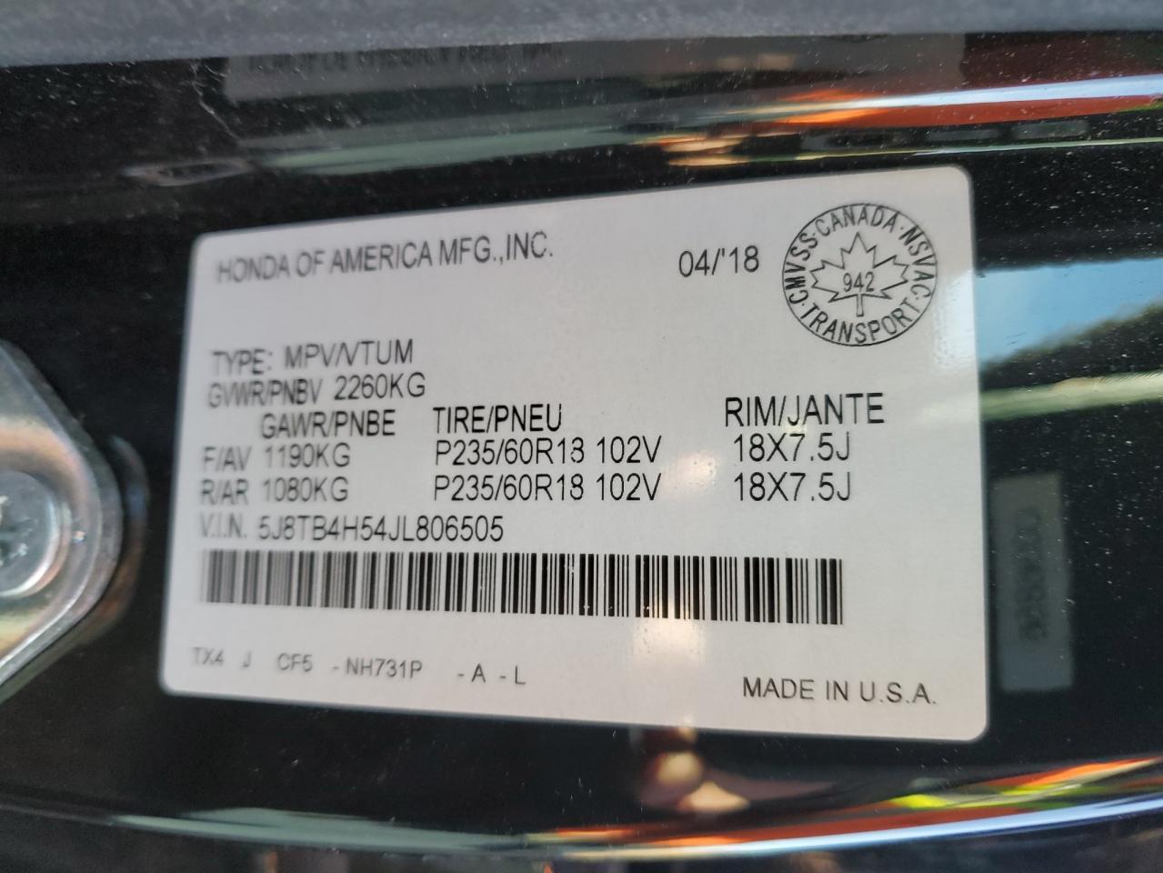 2018 ACURA RDX