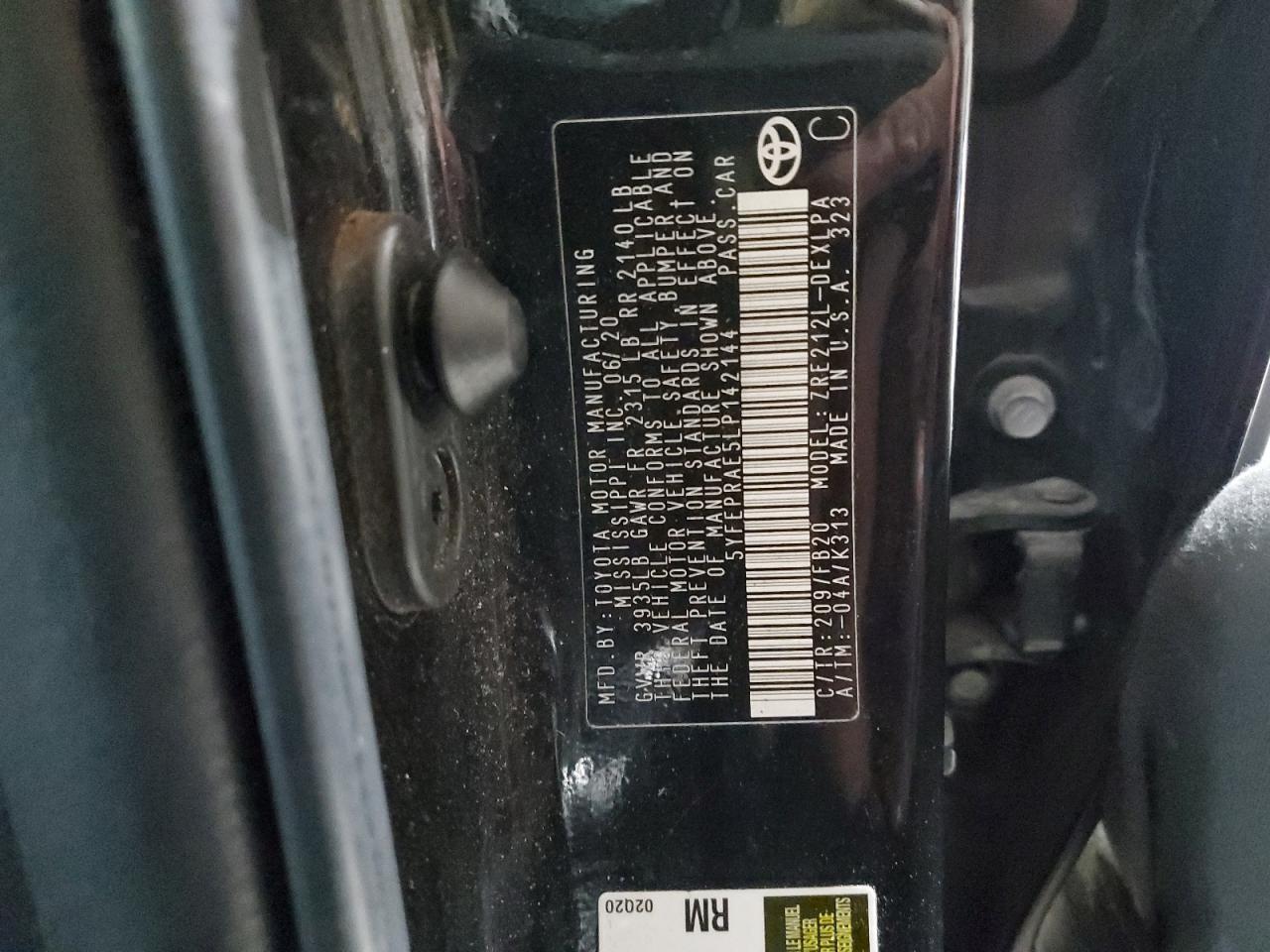 2020 TOYOTA COROLLA