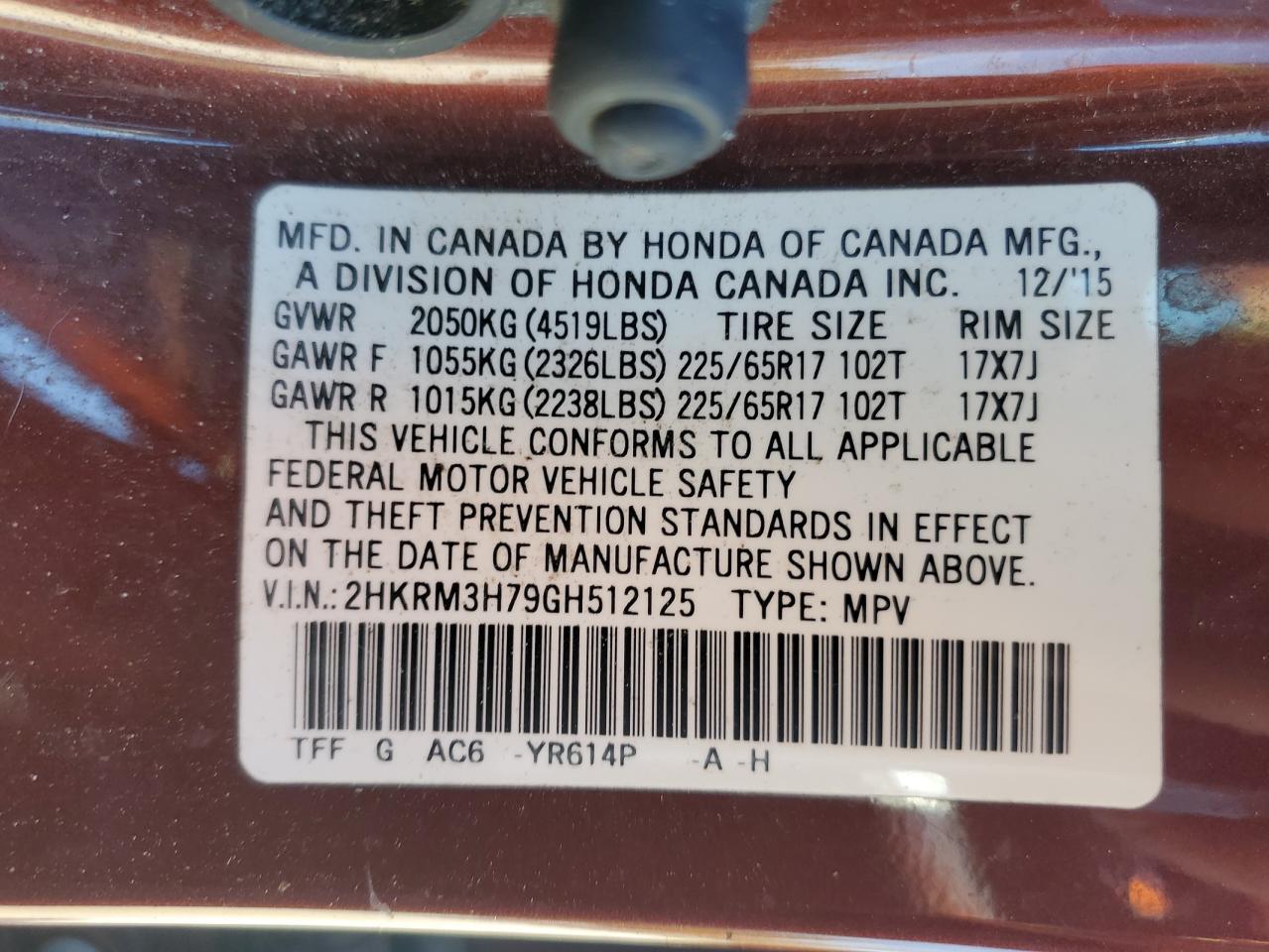 2016 HONDA CR-V