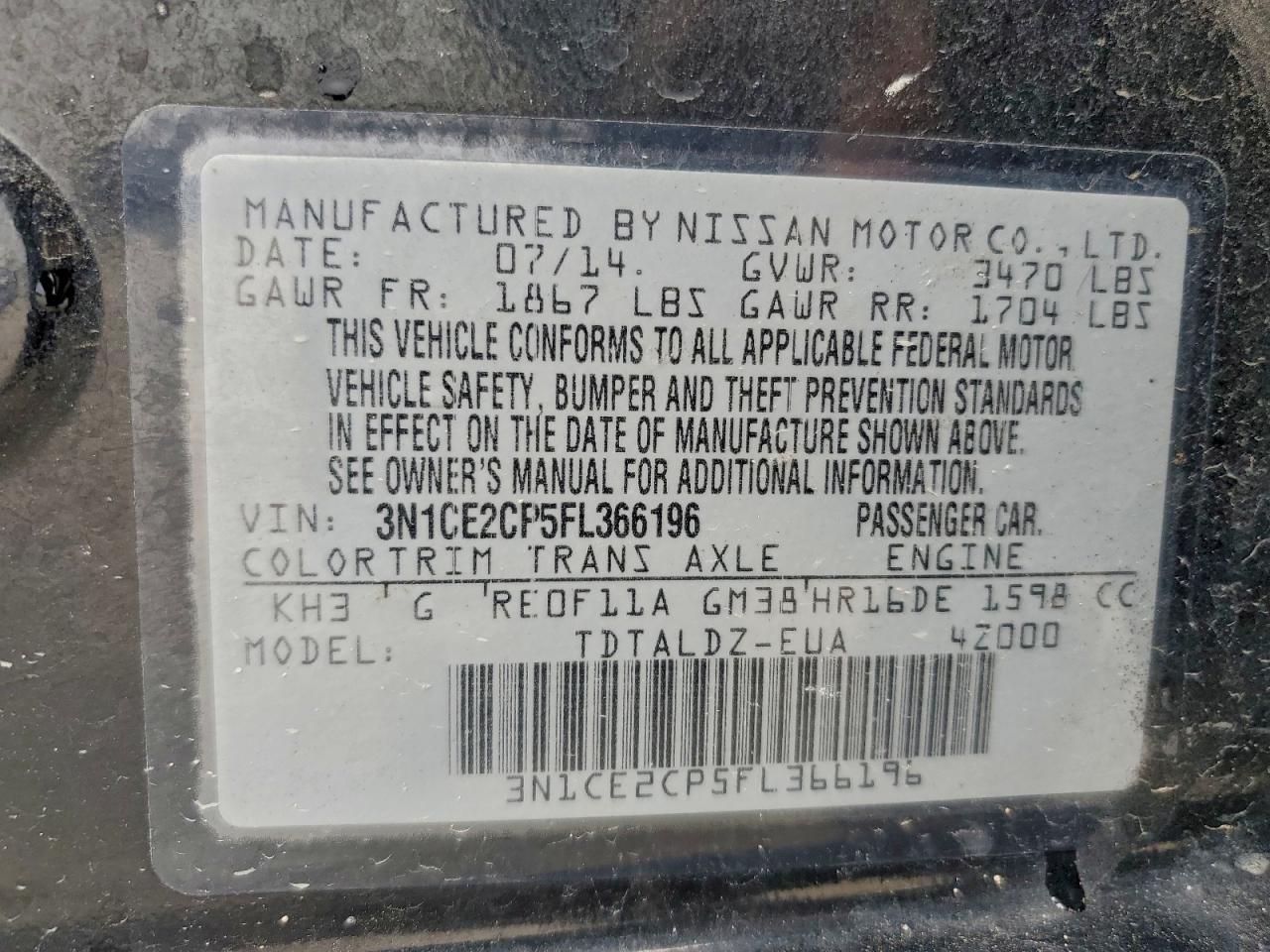 2015 NISSAN Versa Note