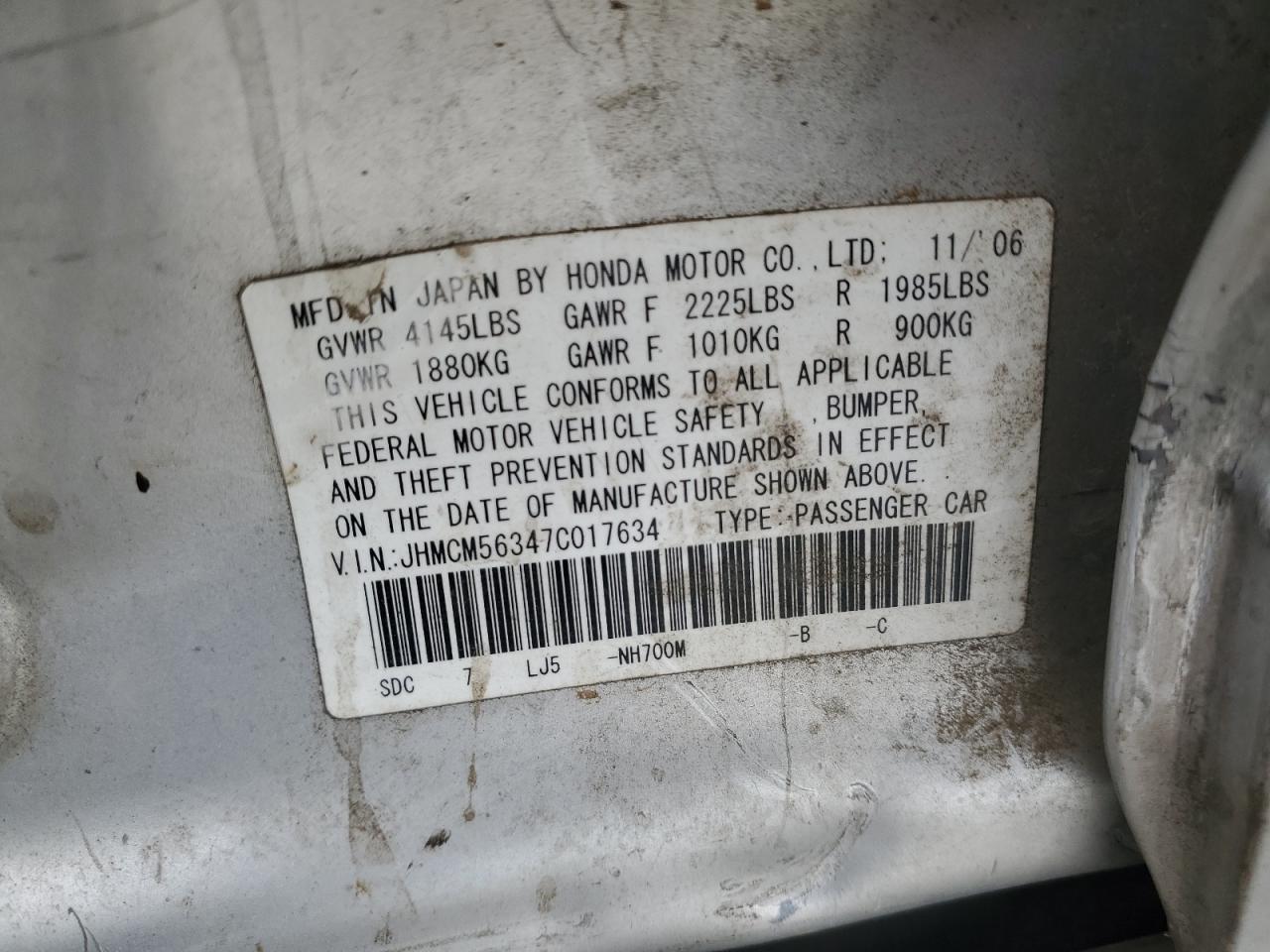 2007 HONDA ACCORD