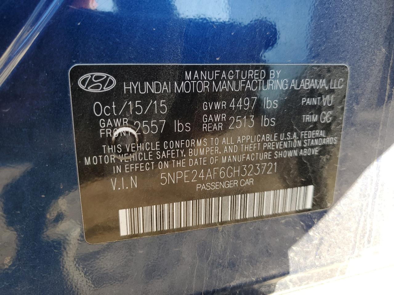 2016 HYUNDAI SONATA