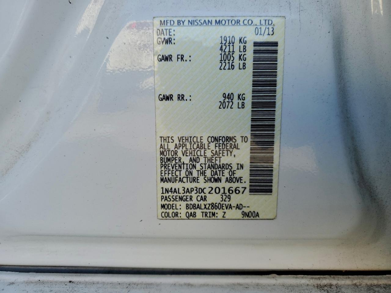 2013 NISSAN ALTIMA