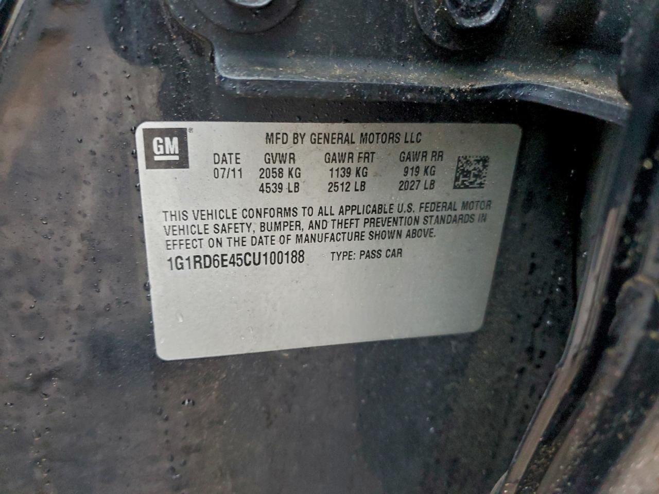 2012 CHEVROLET VOLT