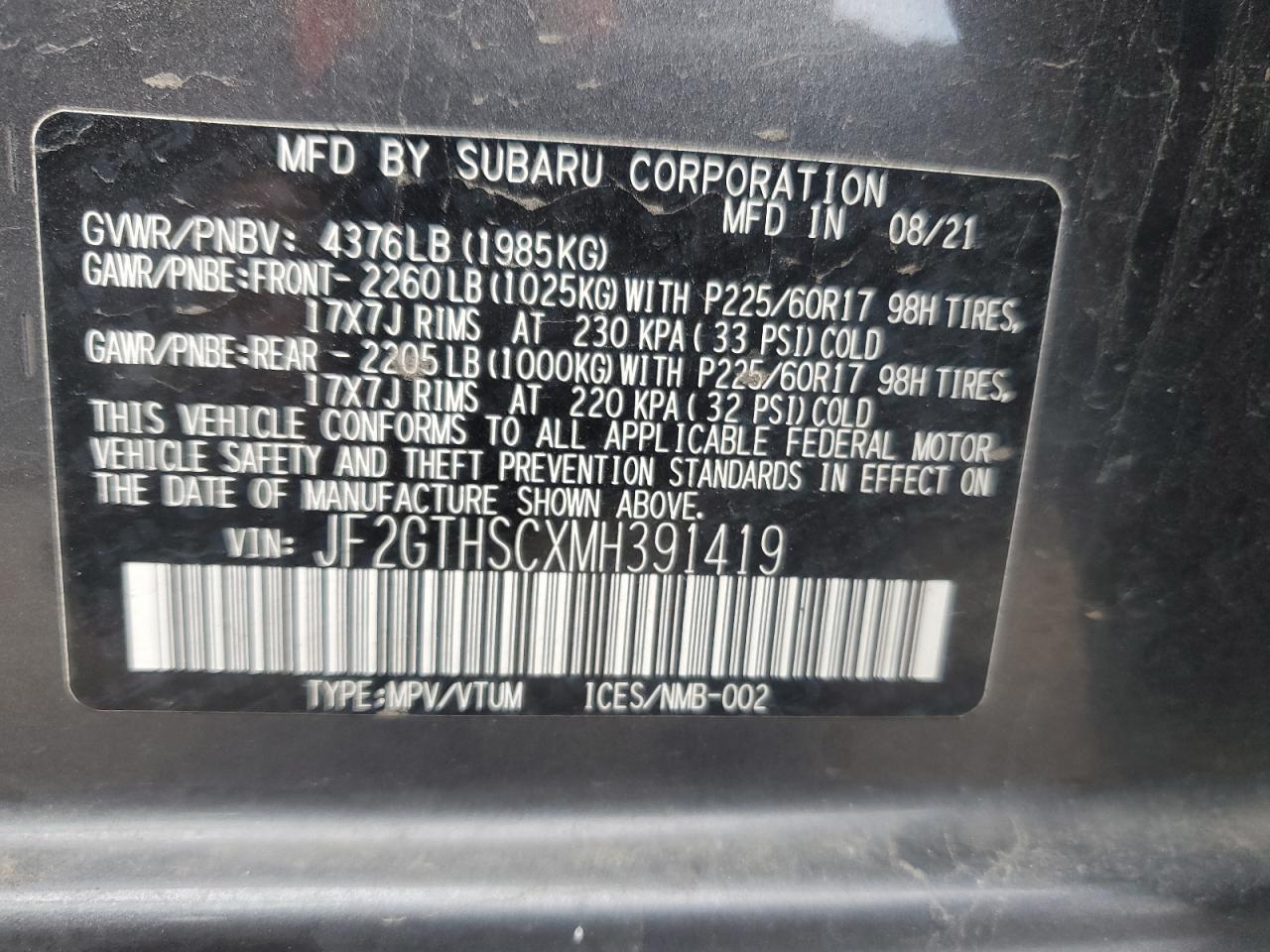 2021 SUBARU Crosstrek