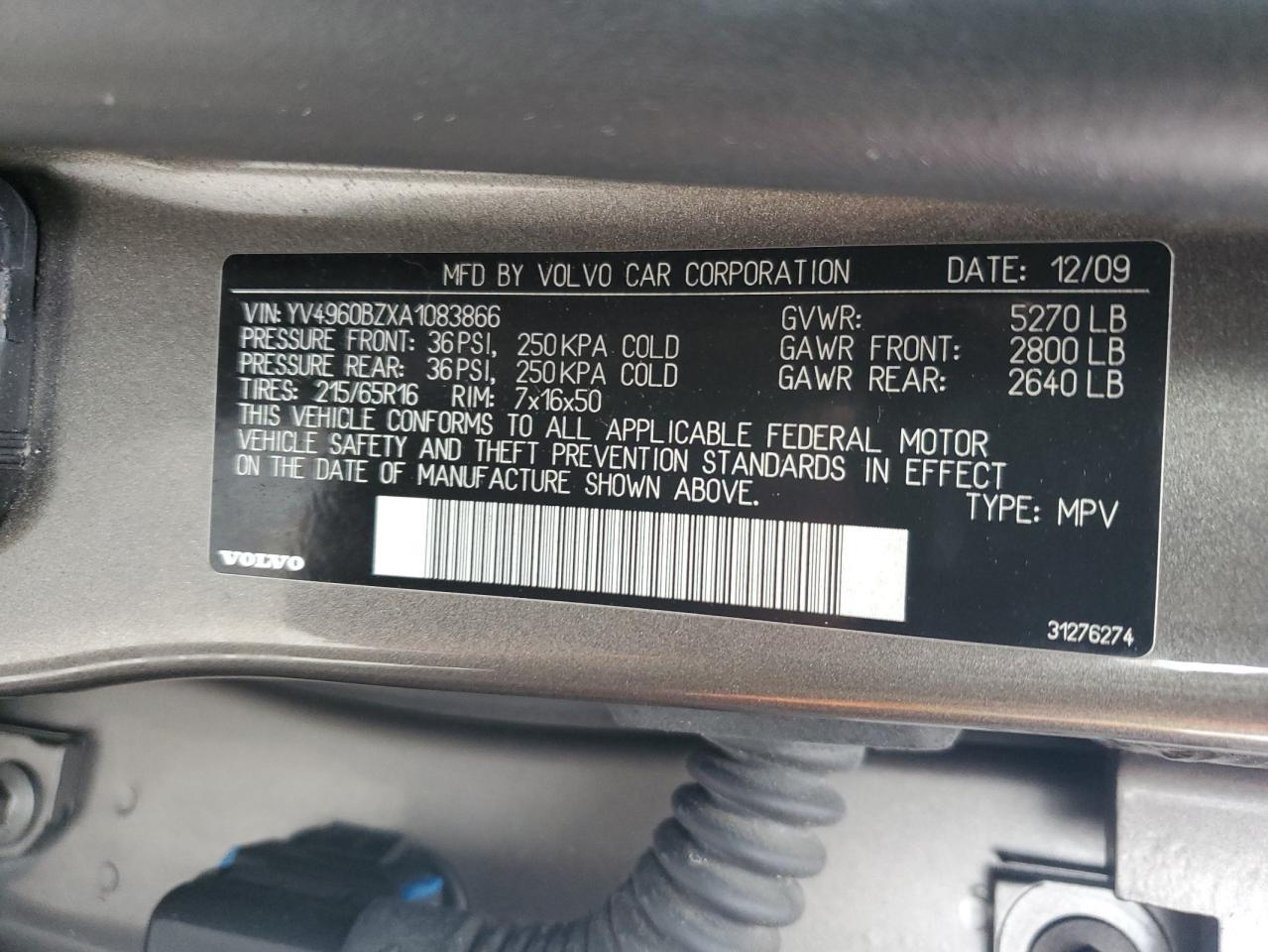 2010 VOLVO XC70