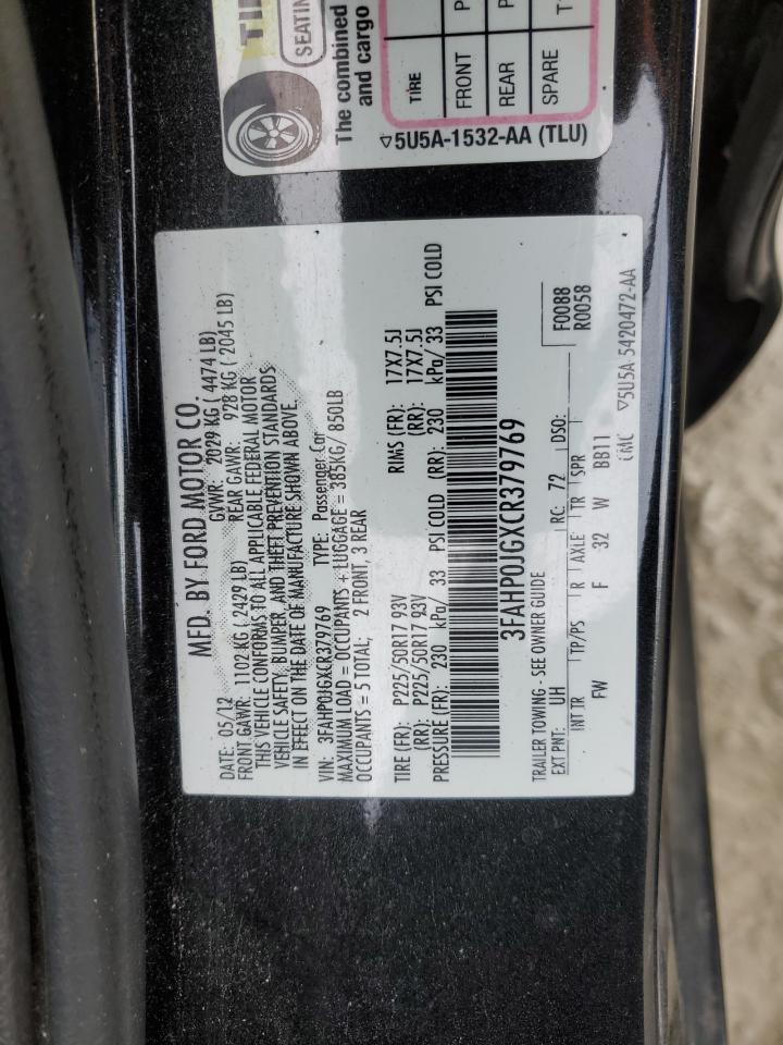 2012 FORD FUSION