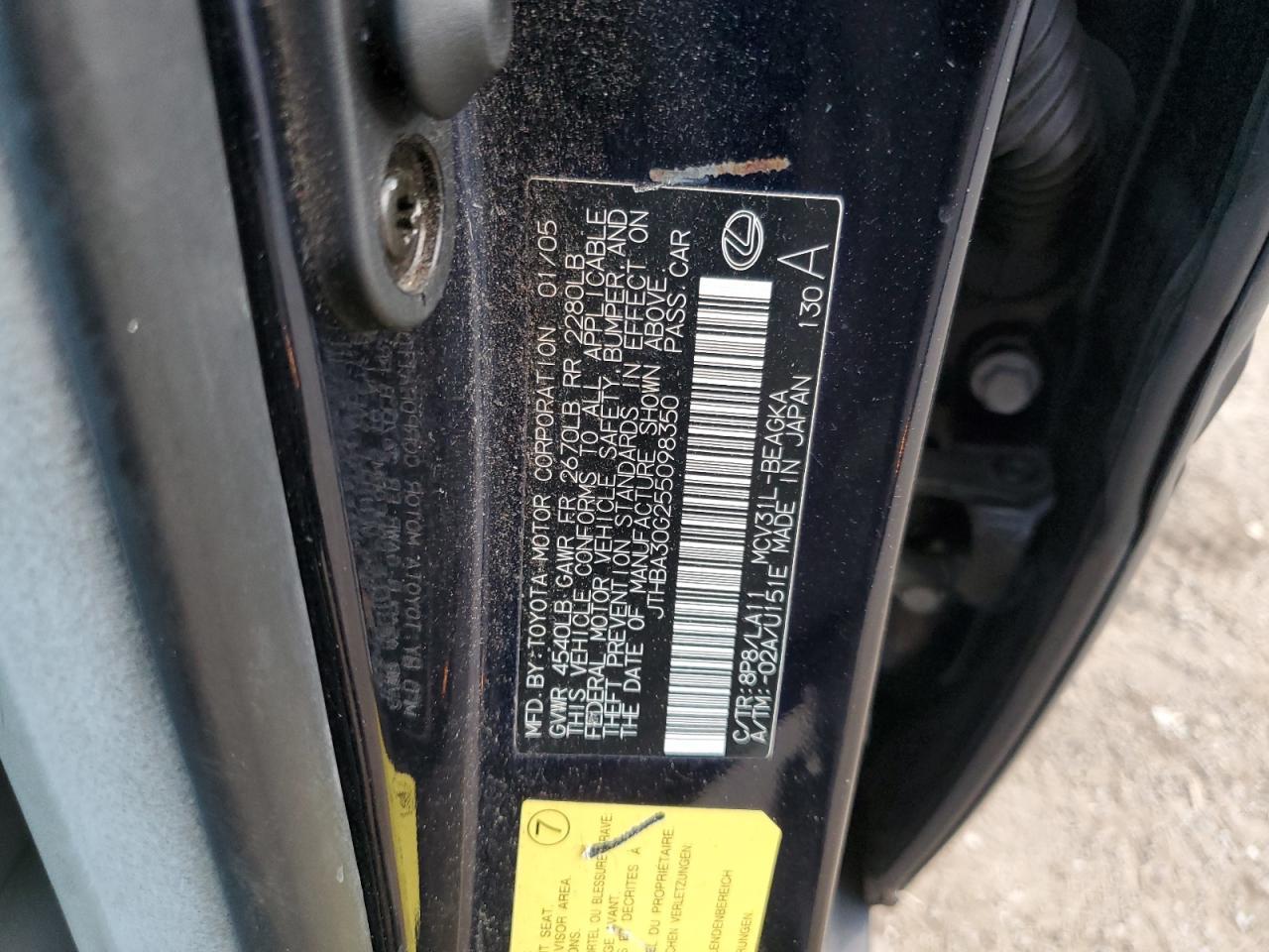 2005 LEXUS ES 330