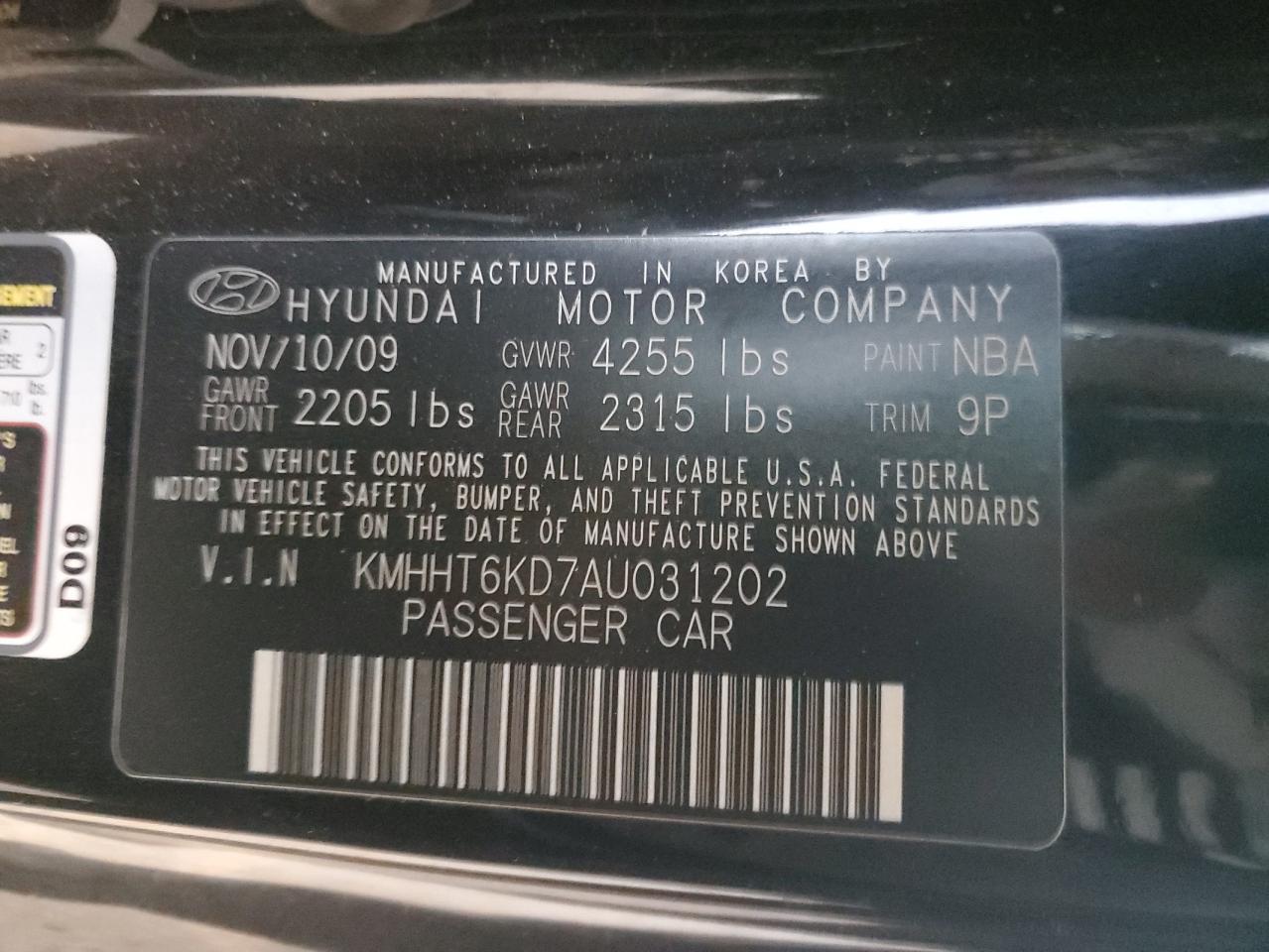 2010 HYUNDAI GENESIS