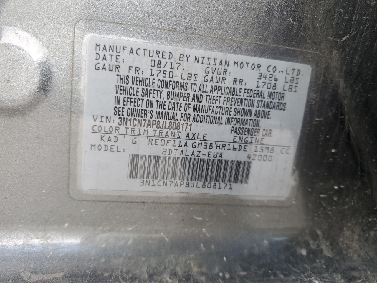 2018 NISSAN VERSA