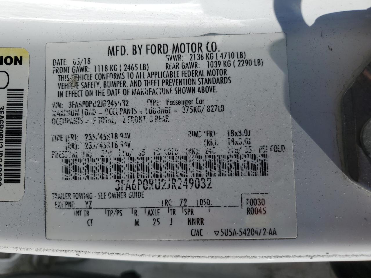 2018 FORD FUSION