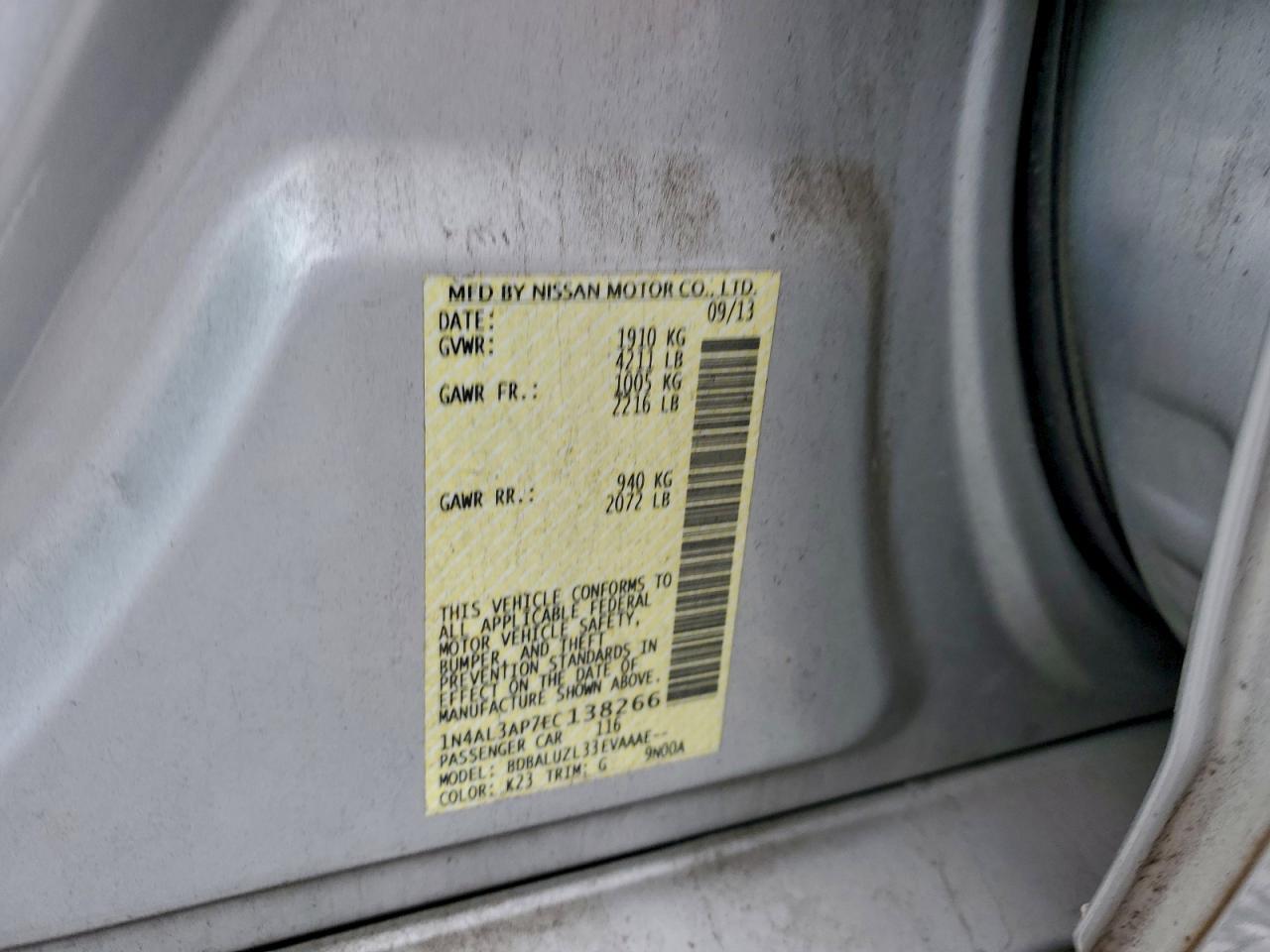 2014 NISSAN ALTIMA