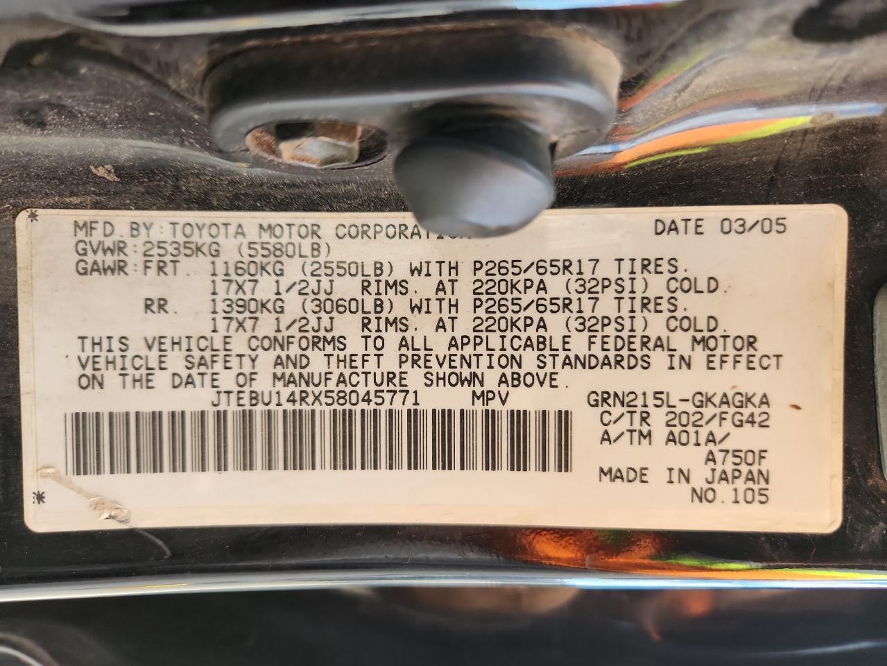 2005 TOYOTA 4Runner