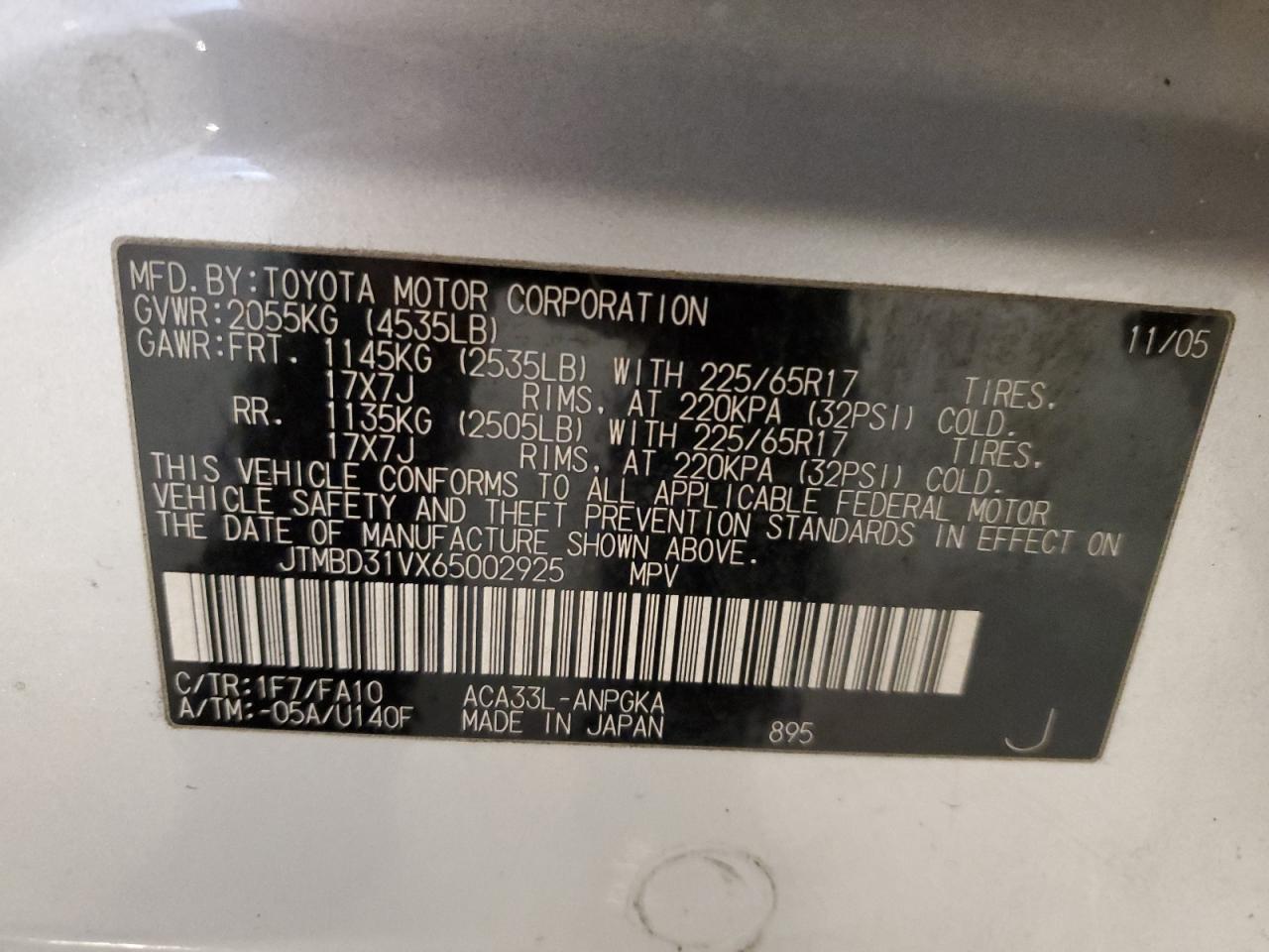 2006 TOYOTA RAV4