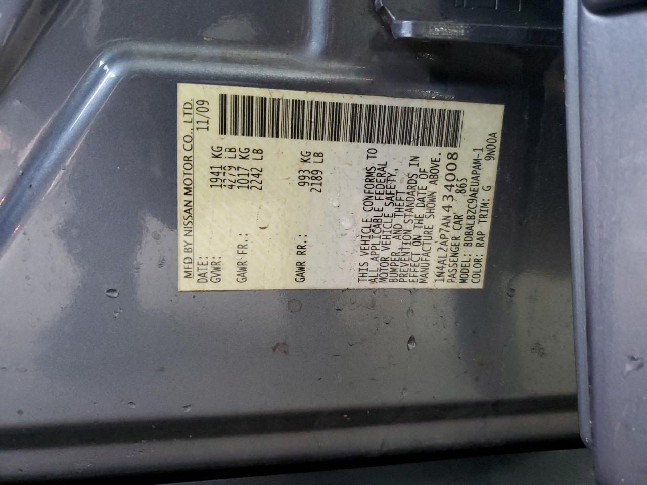 2010 NISSAN ALTIMA
