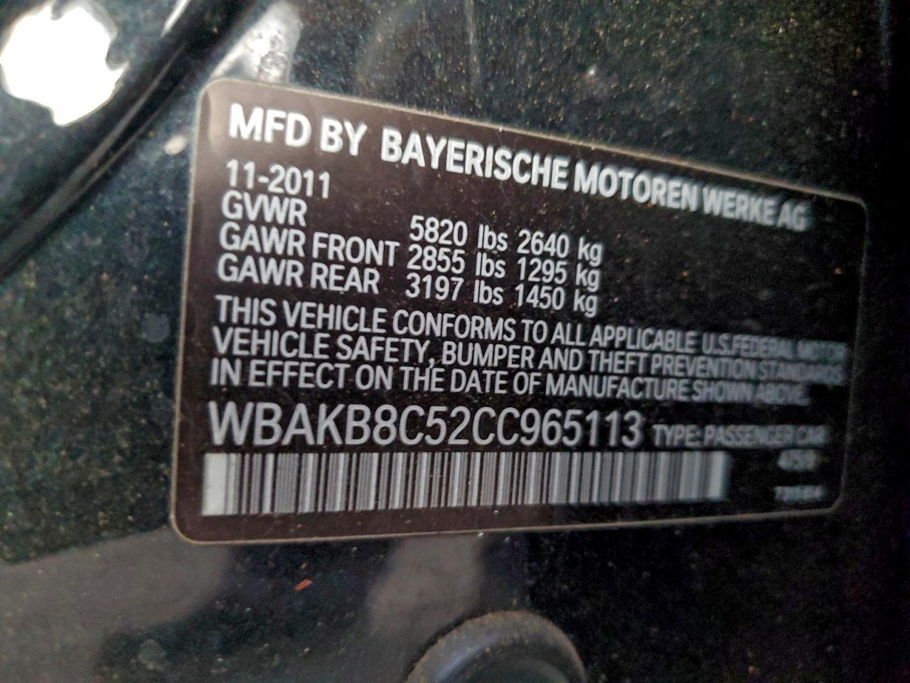 2012 BMW 7 series