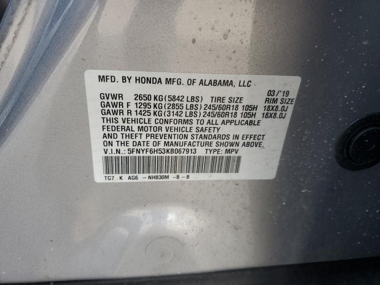 2019 HONDA PILOT