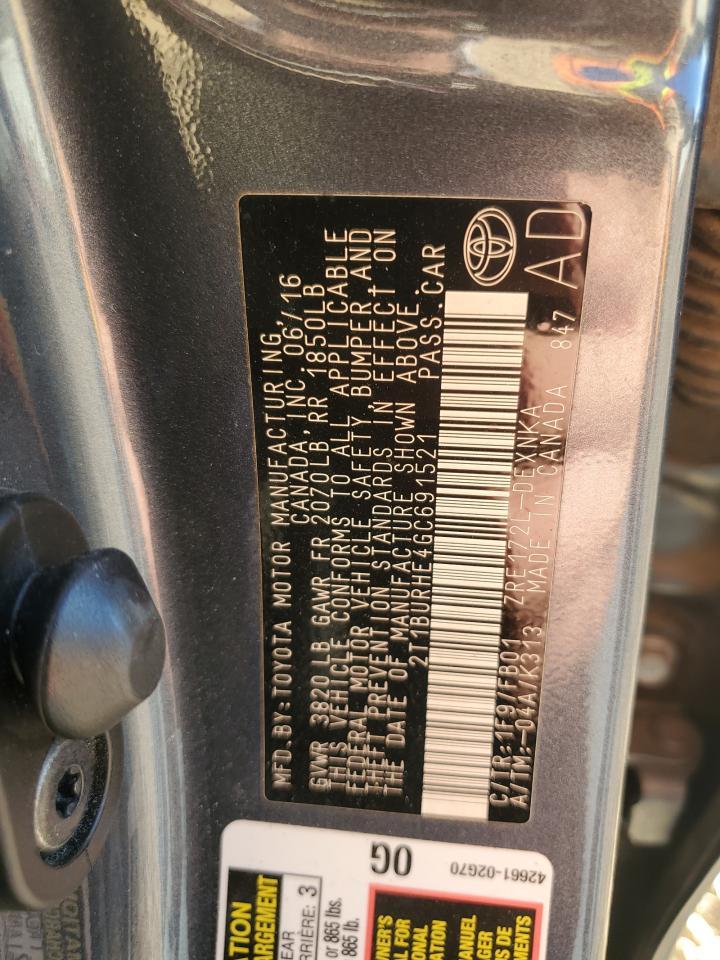 2016 TOYOTA COROLLA