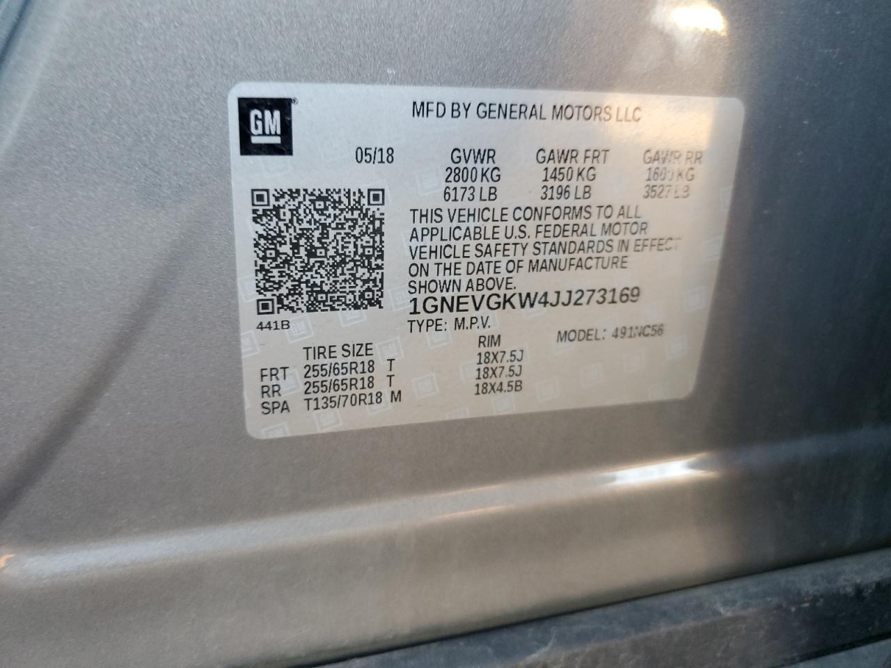 2018 CHEVROLET TRAVERSE