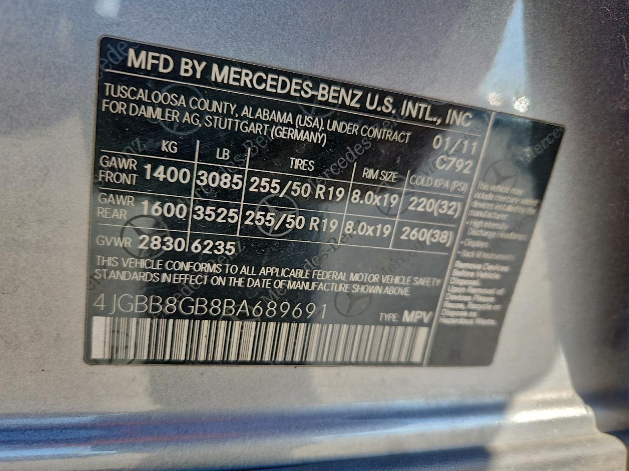 2011 MERCEDES-BENZ ML-Class