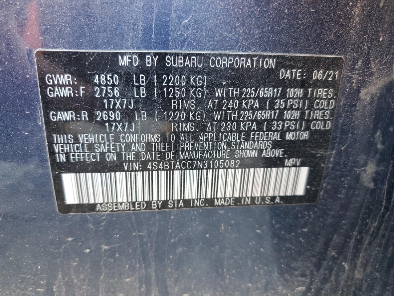 2022 SUBARU Outback