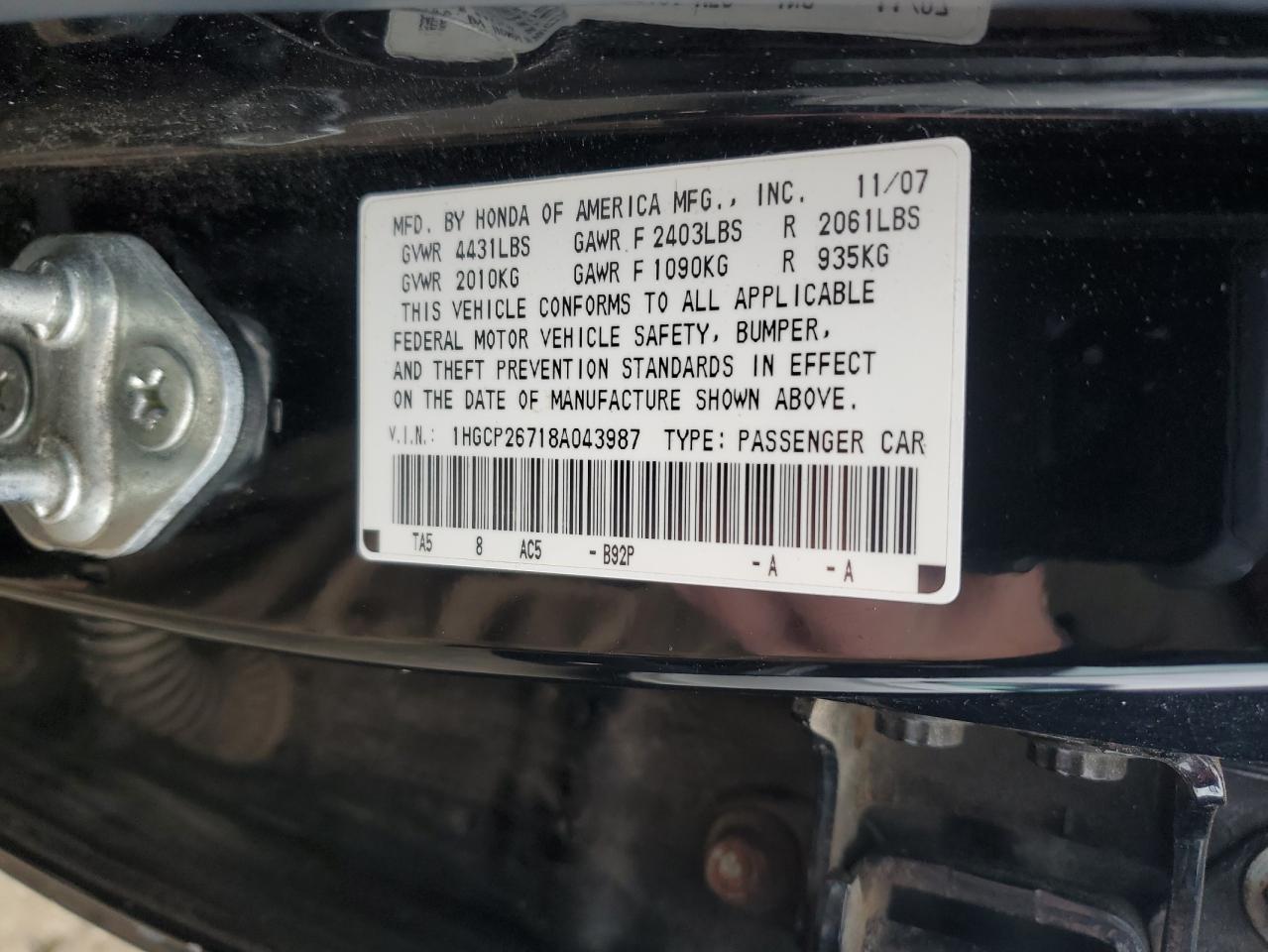 2008 HONDA ACCORD