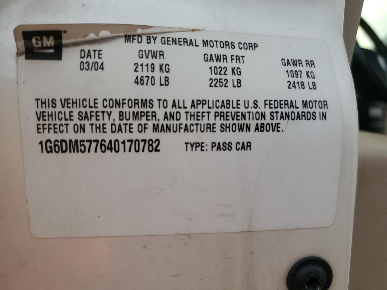 2004 CADILLAC CTS