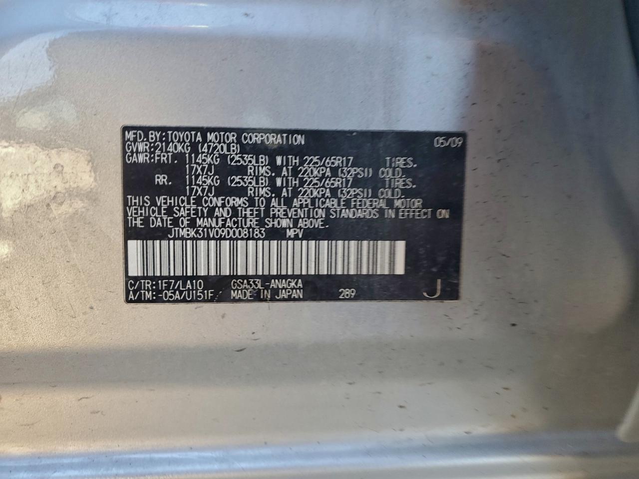 2009 TOYOTA RAV4