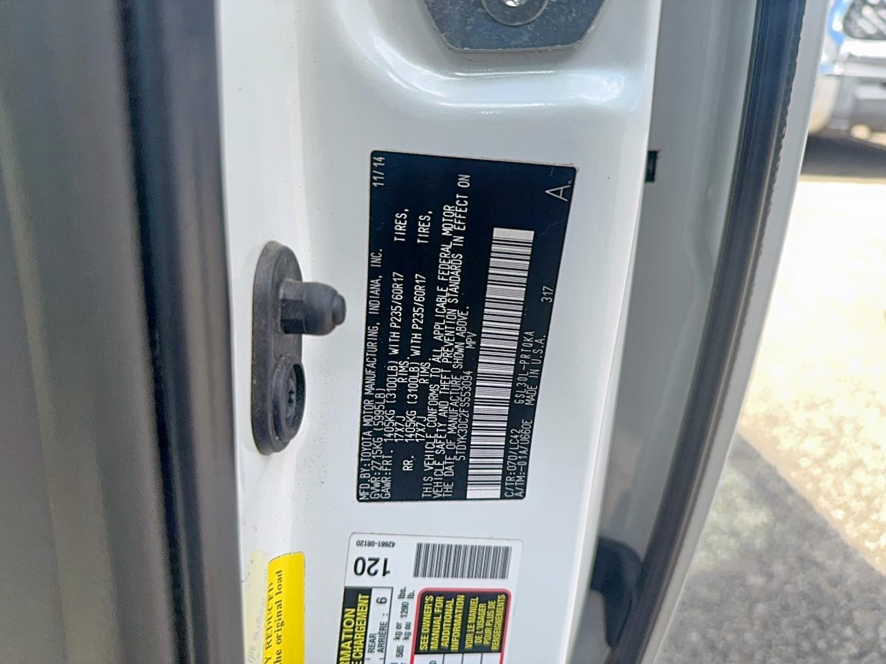 2015 TOYOTA SIENNA