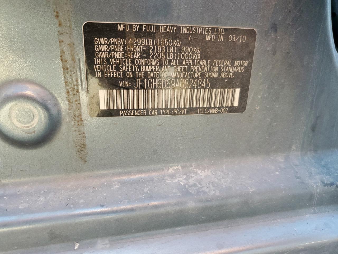 2010 SUBARU IMPREZA