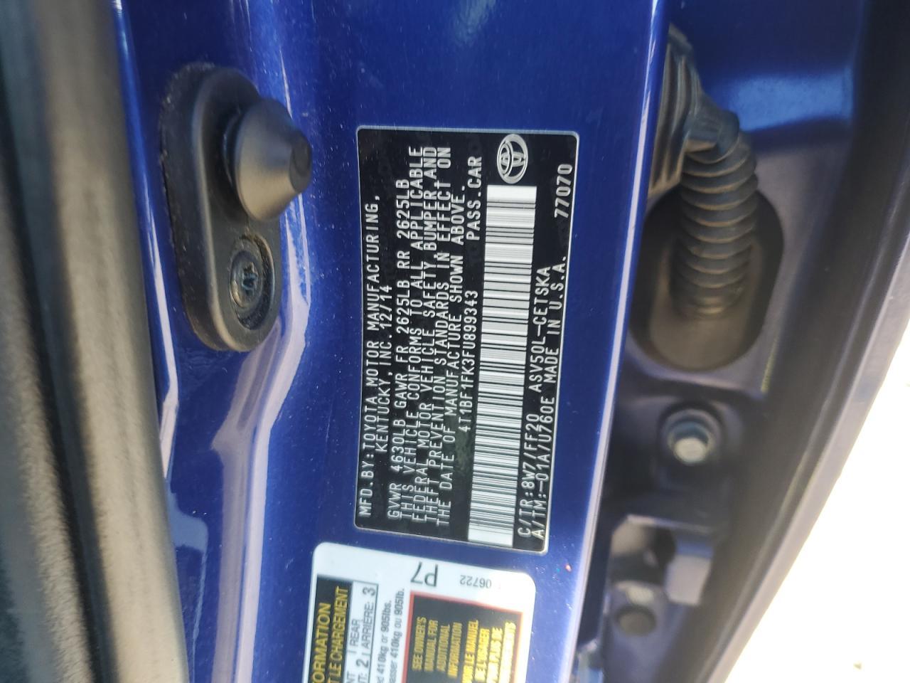 2015 TOYOTA CAMRY