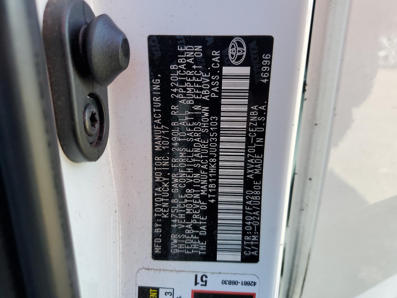 2018 TOYOTA CAMRY