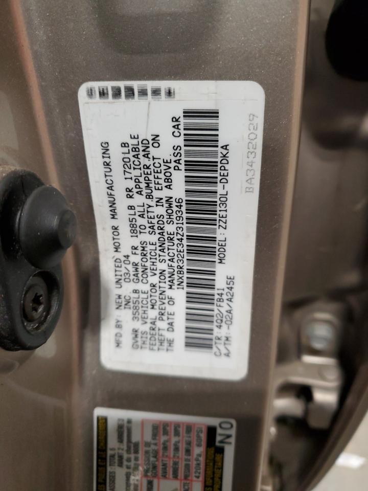 2004 TOYOTA COROLLA