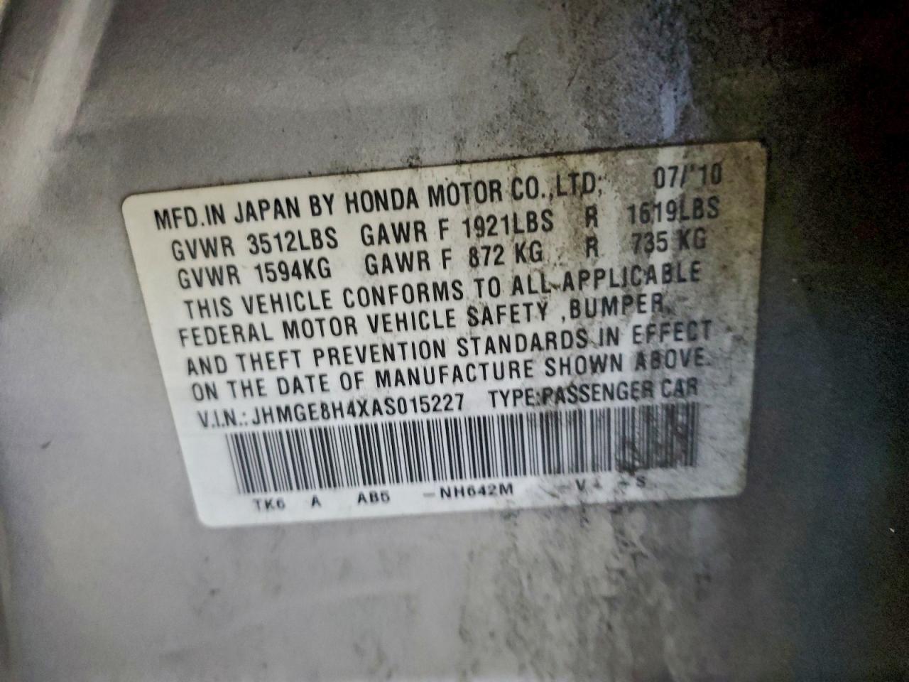 2010 HONDA FIT