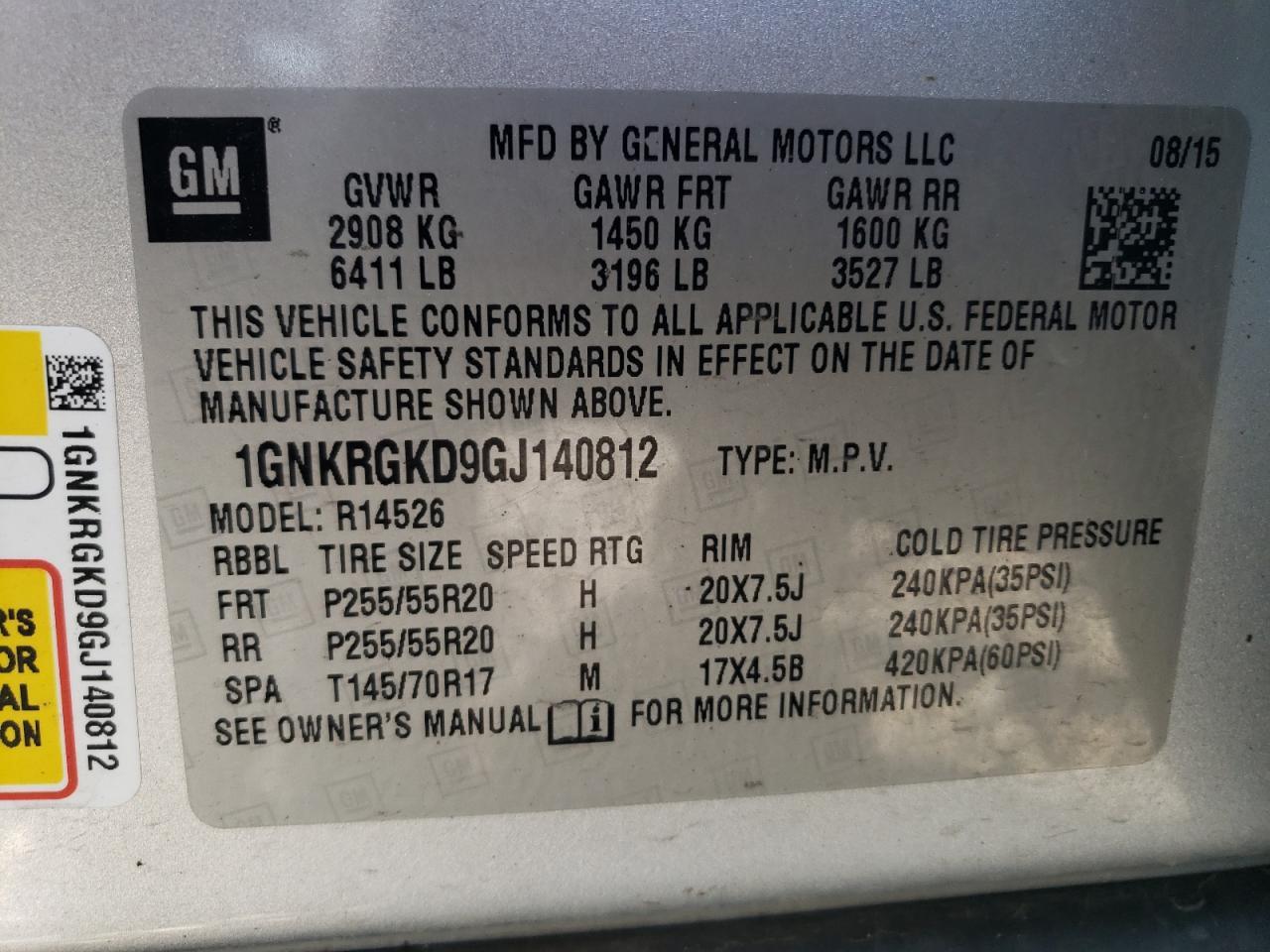2016 CHEVROLET TRAVERSE