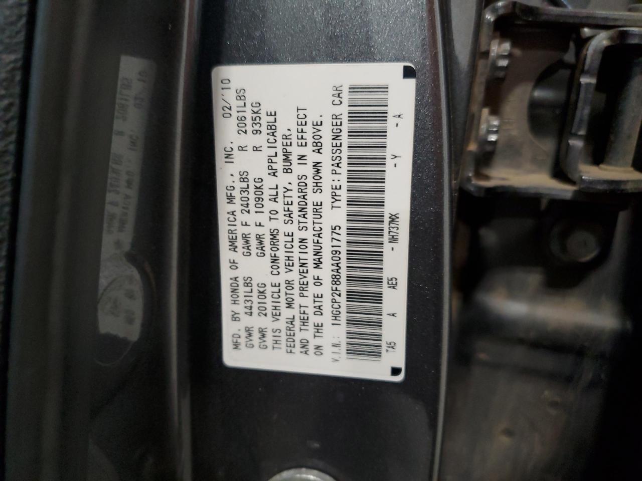 2010 HONDA ACCORD
