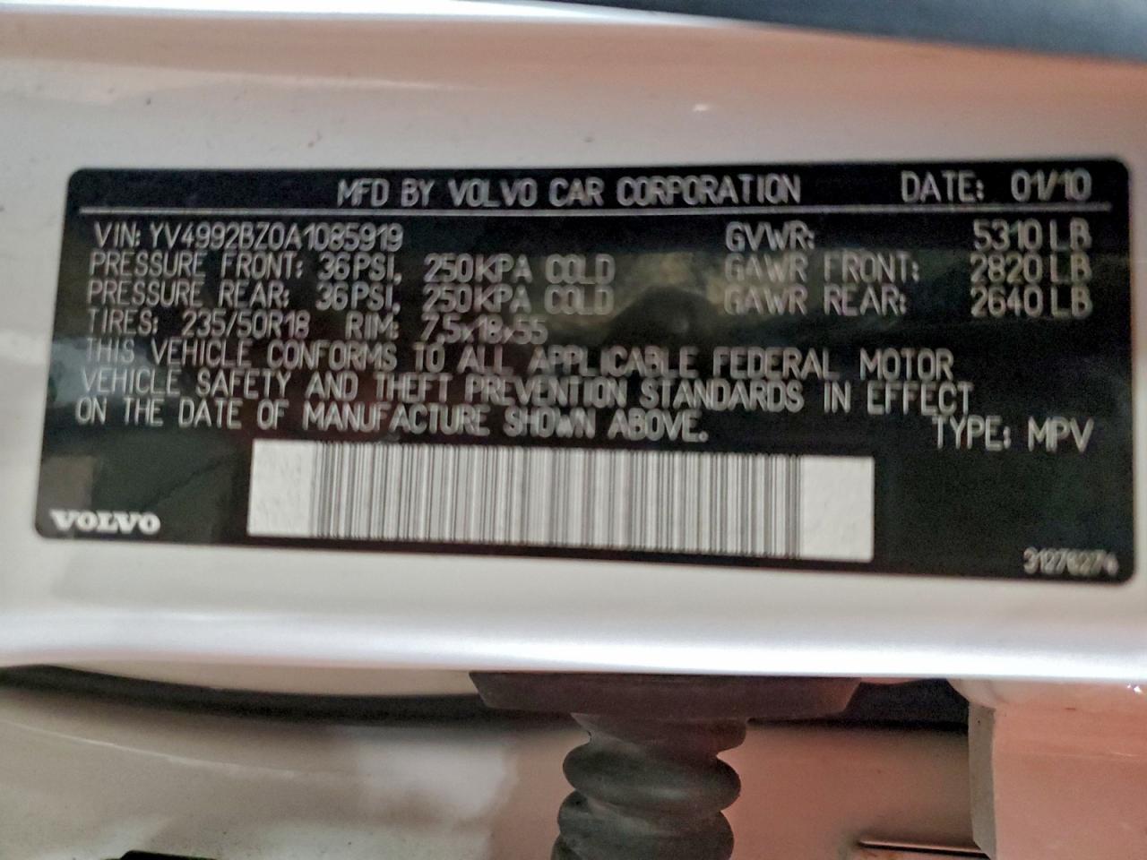 2010 VOLVO XC70