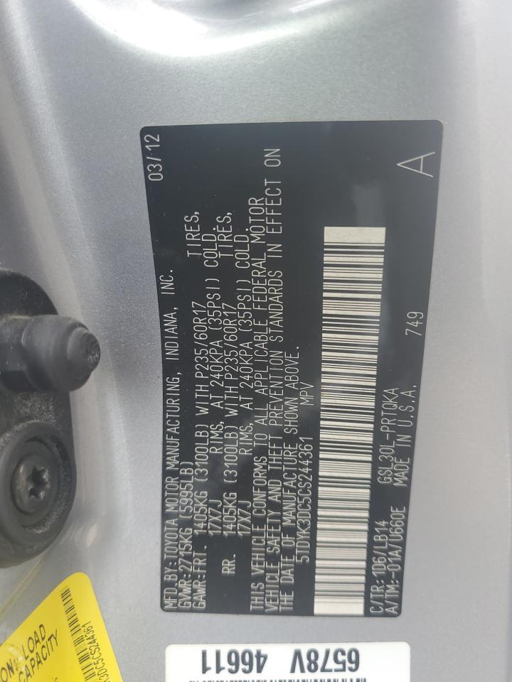 2012 TOYOTA SIENNA