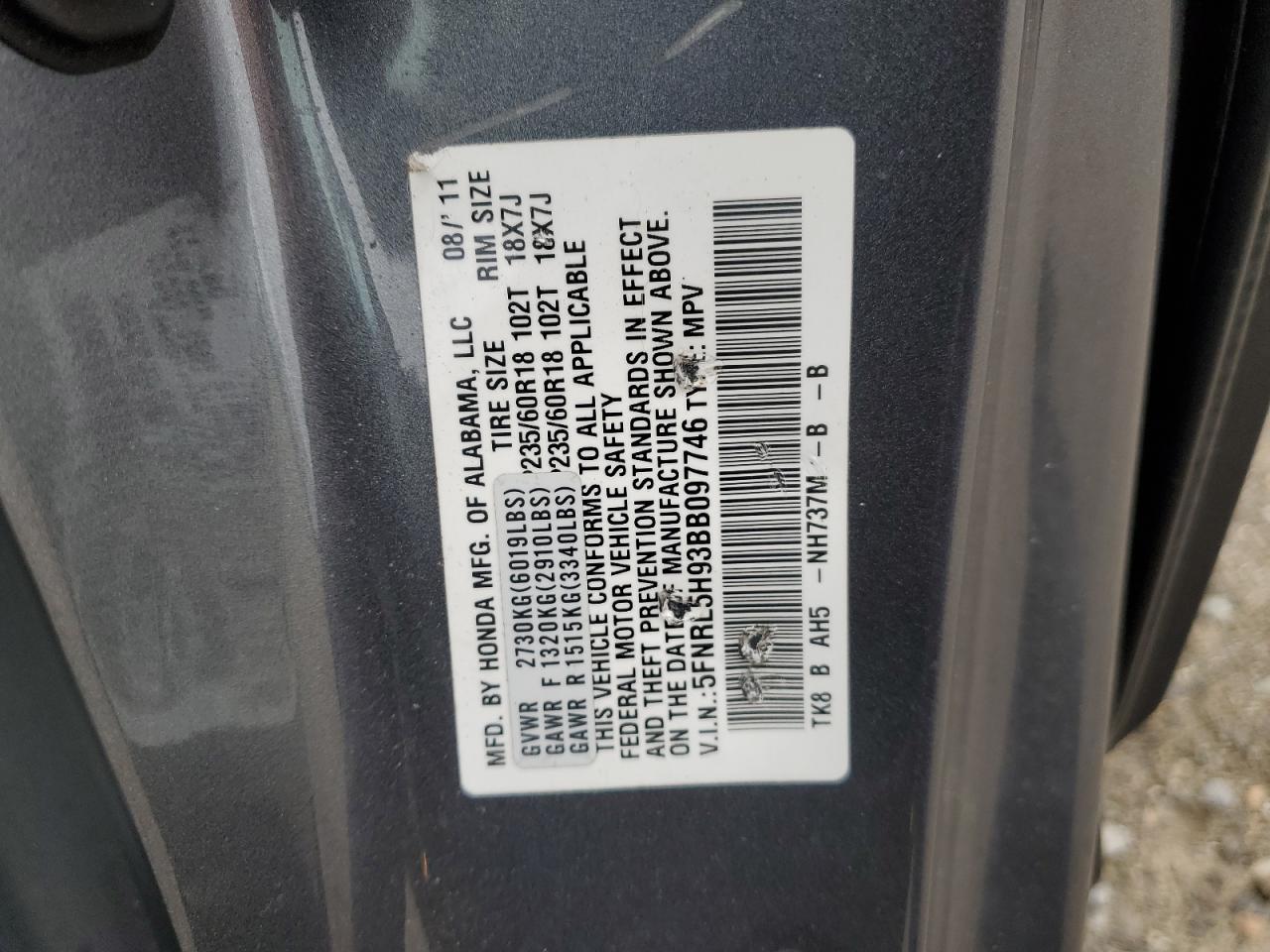 2011 HONDA ODYSSEY