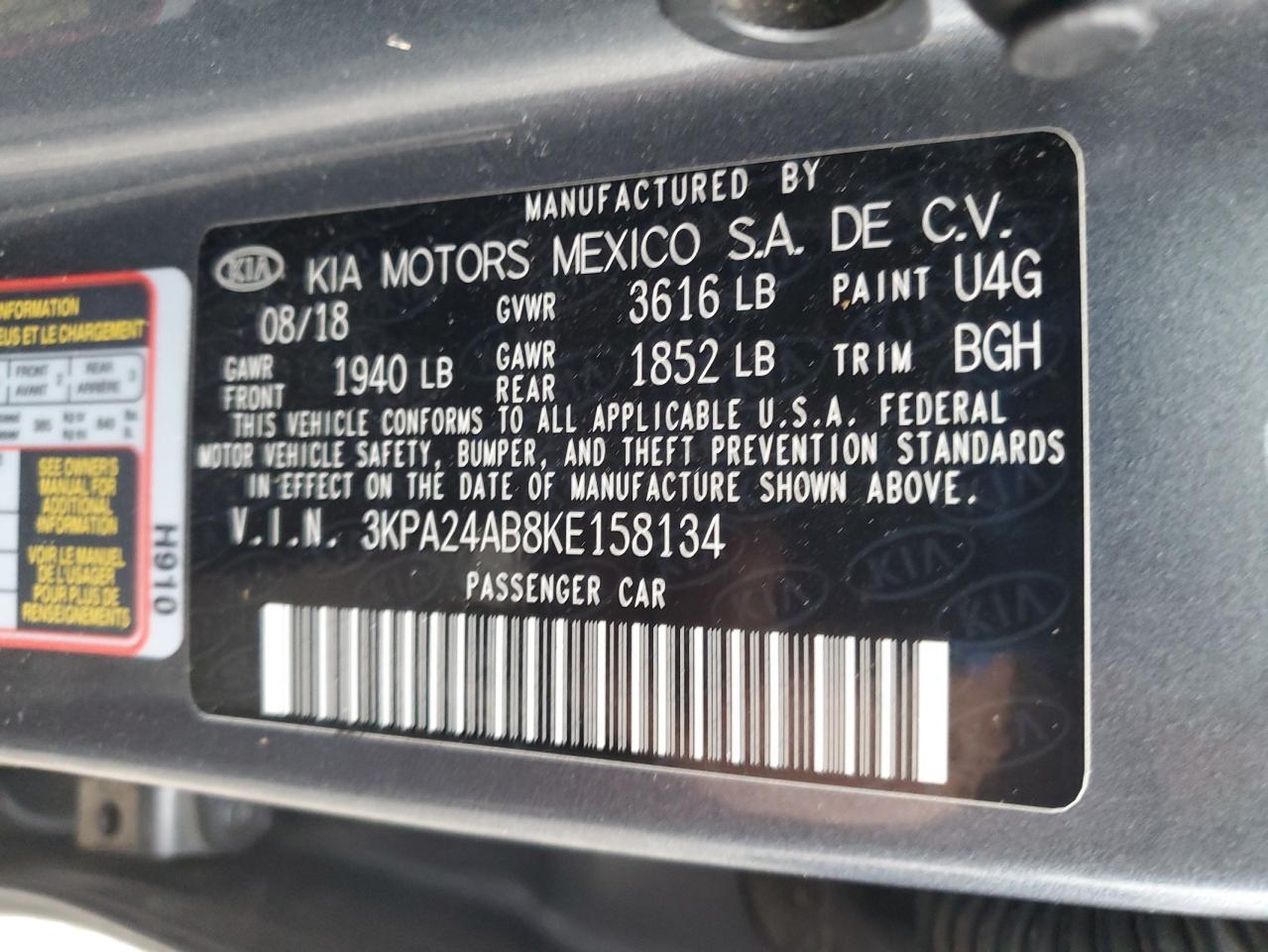 2019 KIA RIO
