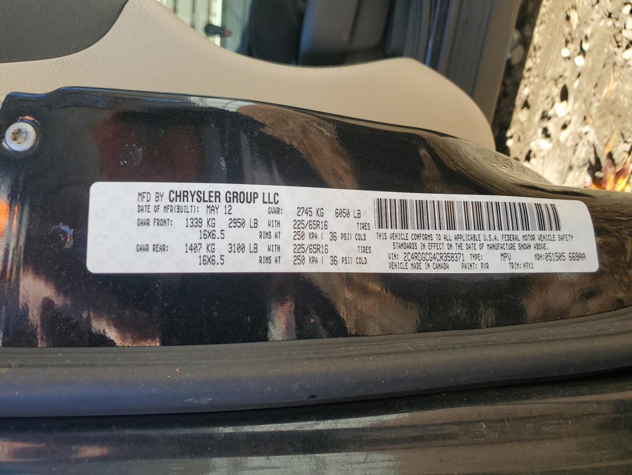 2012 DODGE GRAND CARAVAN