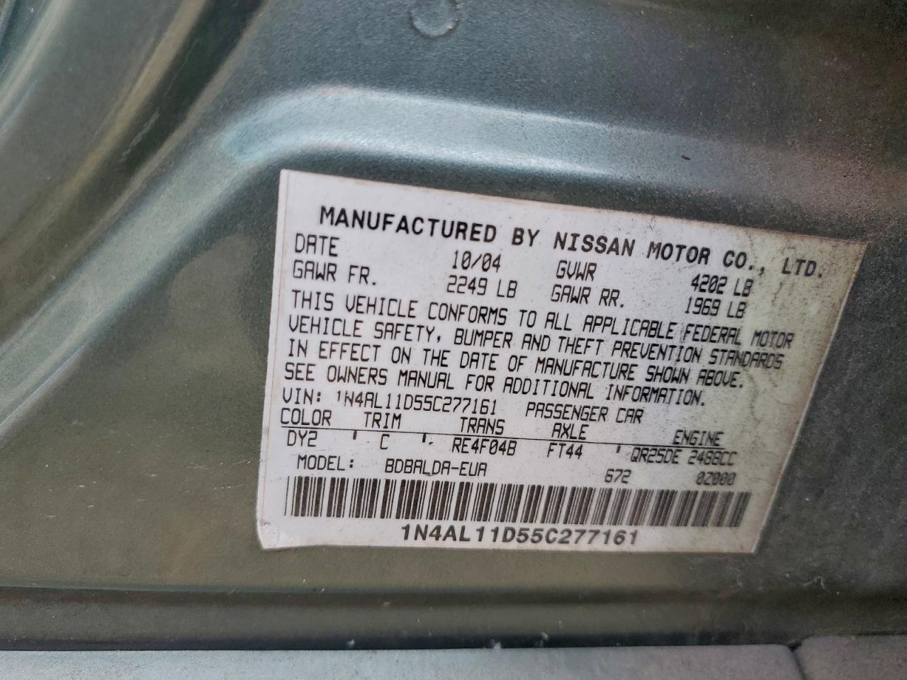 2005 NISSAN ALTIMA