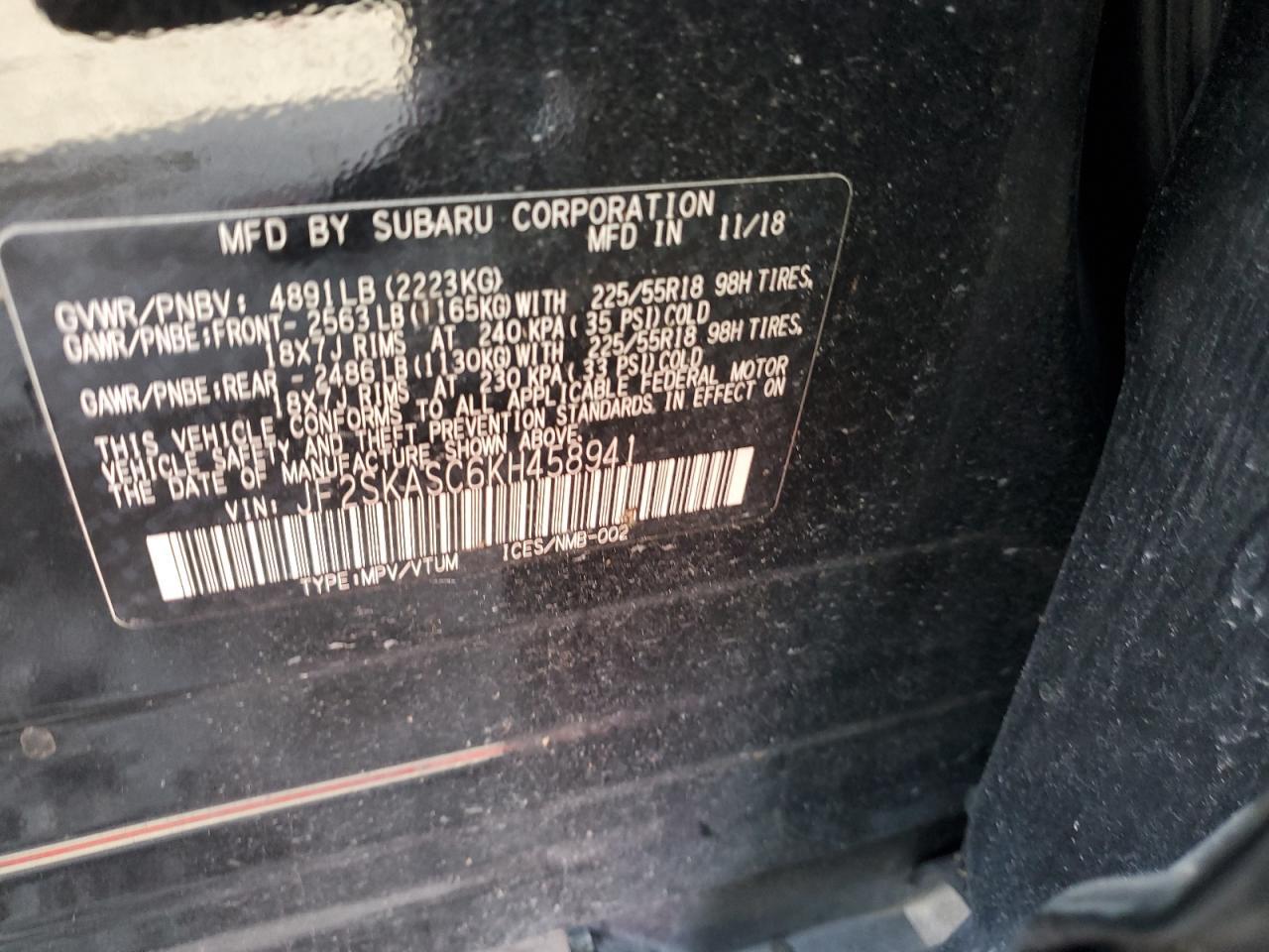 2019 SUBARU FORESTER