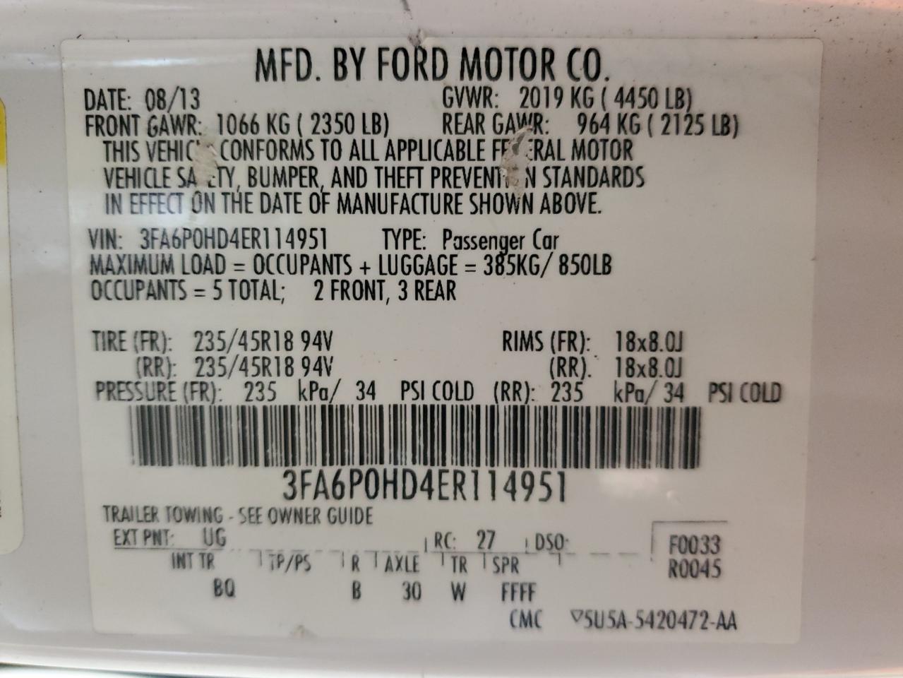 2014 FORD FUSION